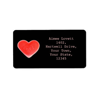 Sweet Heart Black address label