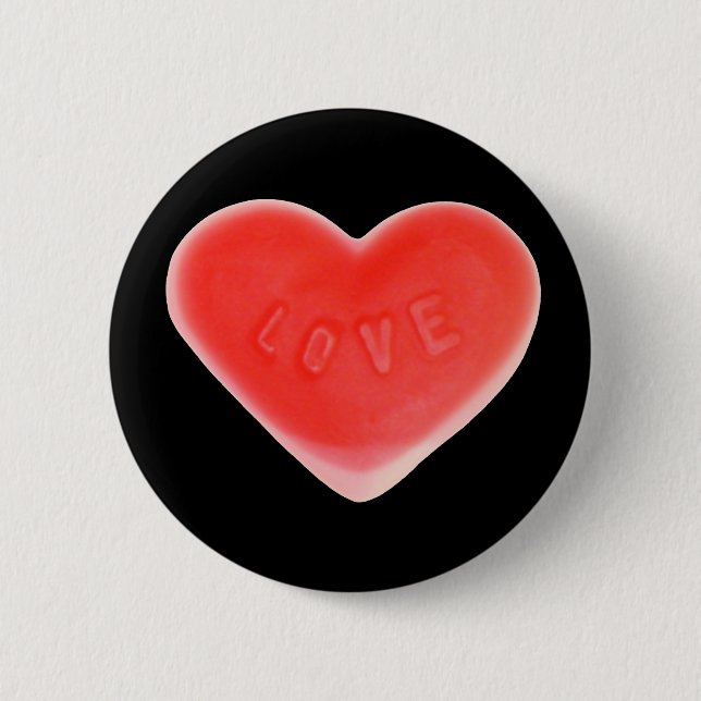 Sweet Heart Black button round (Front)