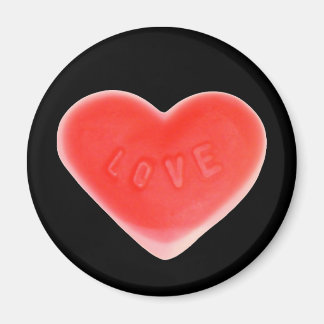 Sweet Heart Black fridge magnet round