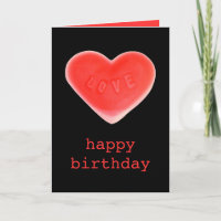 Sweet Heart Black 'happy birthday' card portrait