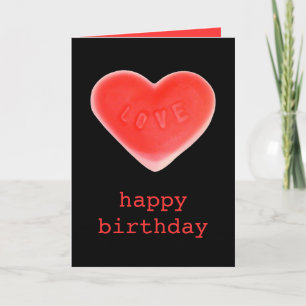 Sweet Heart Black 'happy birthday' card portrait
