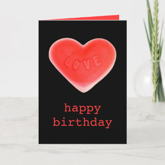 Sweet Heart Black 'happy birthday' card portrait