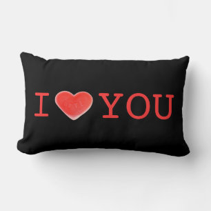 Sweet Heart Black I Heart You two sides lumbar Cushion