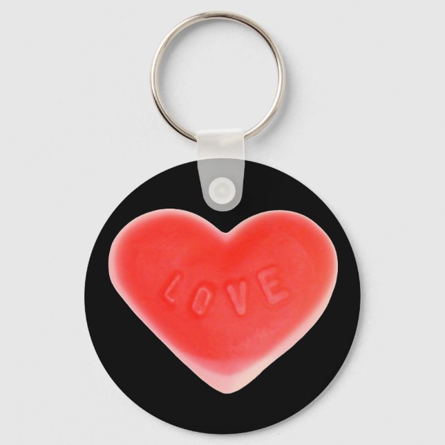 Sweet Heart Black keychain round (Front)
