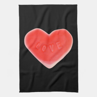 Sweet Heart Black kitchen towel