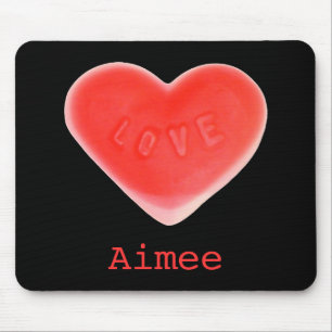 Sweet Heart Black 'Name' mousepad
