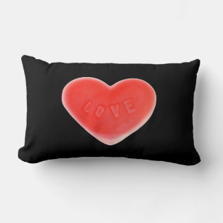 Sweet Heart Black red back throw pillow lumbar