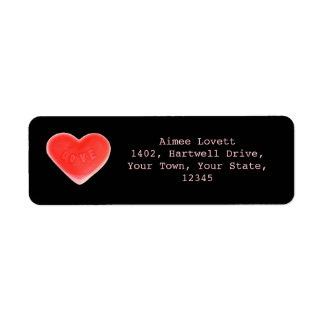 Sweet Heart Black return address label