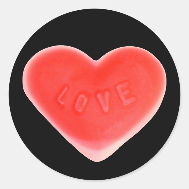 Sweet Heart Black sticker round (Front)