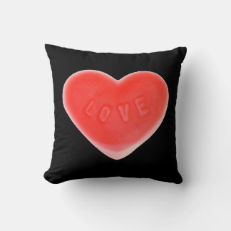 Sweet Heart Black two pattern throw pillow square
