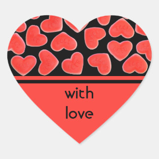 Sweet Heart Black 'with love' sticker heart