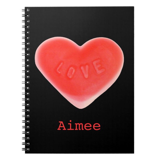 Sweet Heart Black 'Your Name' notebook (Front)