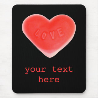 Sweet Heart Black 'Your Text' mousepad