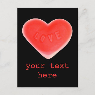 Sweet Heart Black 'Your Text' postcard