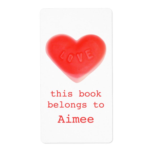 Sweet Heart bookplate label (Front)