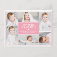 Sweet Heart Editable Colour Birth Announcement Pos