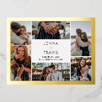 Sweet Heart FOIL Collage Save The Date Postcard