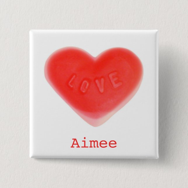 Sweet Heart 'Name' button square (Front)