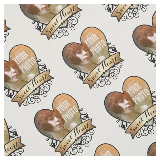 Sweet Heart Personalised Photo Fabric (Swatch)