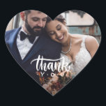 Sweet Heart Photo Wedding Thank You Favour Sticker<br><div class="desc">Introducing the Sweet Heart Photo Wedding Thank You Favour Heart Sticker, the perfect finishing touch to express your gratitude to your guests in style! These charming heart-shaped stickers are customisable, allowing you to add a personal touch by incorporating a favourite photo.. Each sticker serves as a heartfelt token of appreciation...</div>