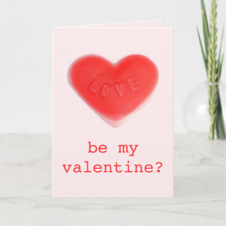 Sweet Heart Pink 'be my valentine?' card portrait