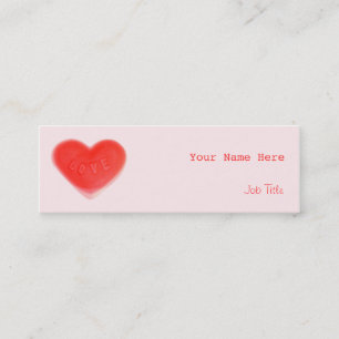 Sweet Heart Pink business card red skinny