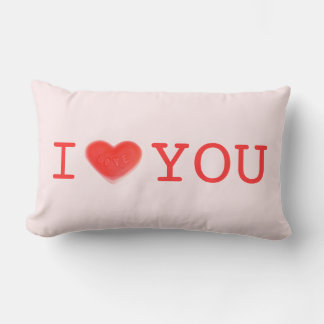Sweet Heart Pink 'I Heart You' red lumbar Cushion
