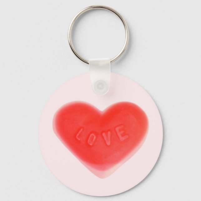 Sweet Heart Pink keychain round (Front)