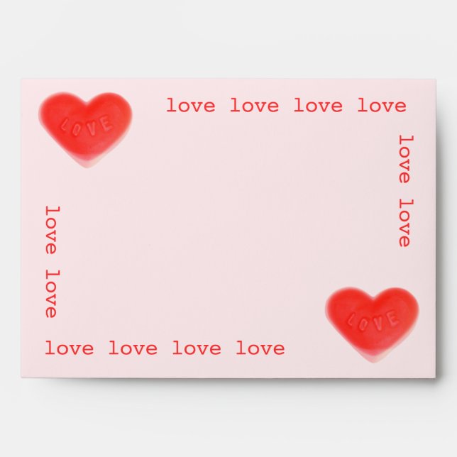 Sweet Heart Pink 'love' envelope (Front)