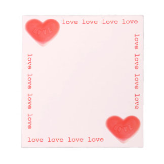 Sweet Heart Pink 'love' notepad