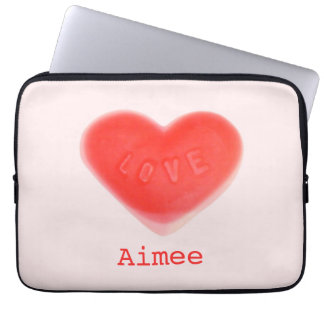 Sweet Heart Pink 'Name' 13" laptop sleeve