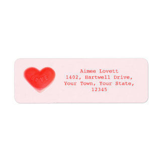 Sweet Heart Pink return address label gold