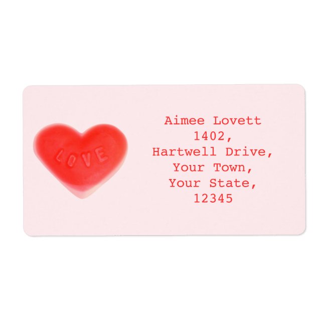 Sweet Heart Pink shipping label (Front)