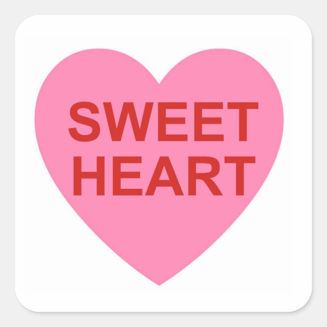 Sweet Heart Pink Valentine's Day Sticker  (Front)