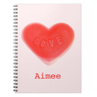 Sweet Heart Pink 'Your Name' notebook