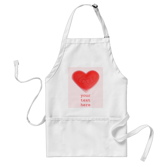 Sweet Heart Pink 'Your Text' apron (Front)