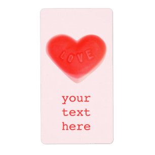 Sweet Heart Pink 'Your Text' label large