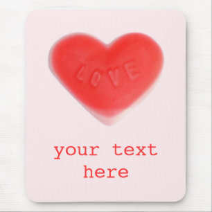 Sweet heart Pink 'Your Text' mousepad