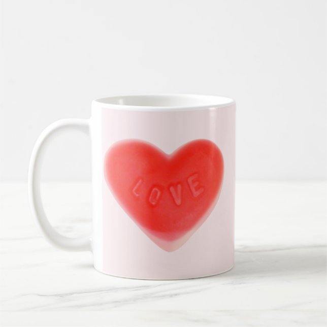 Sweet Heart Pink 'Your Text' mug (Left)