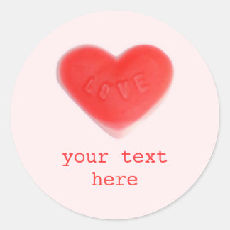 Sweet Heart Pink 'Your Text' sticker round