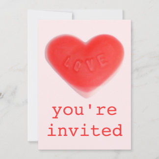 Sweet Heart Pink 'You're Invited' invitation