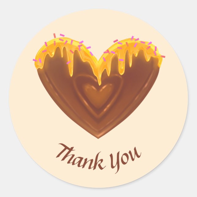 Sweet Heart Thank You Sticker Colourful Tasty (Front)