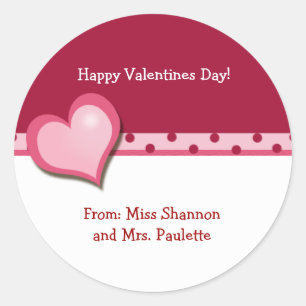 Sweet Heart Valentines Day Favour Sticker (DOTS)