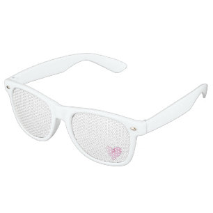 Sweet Heart White Pink Love Fun Party Sunglasses