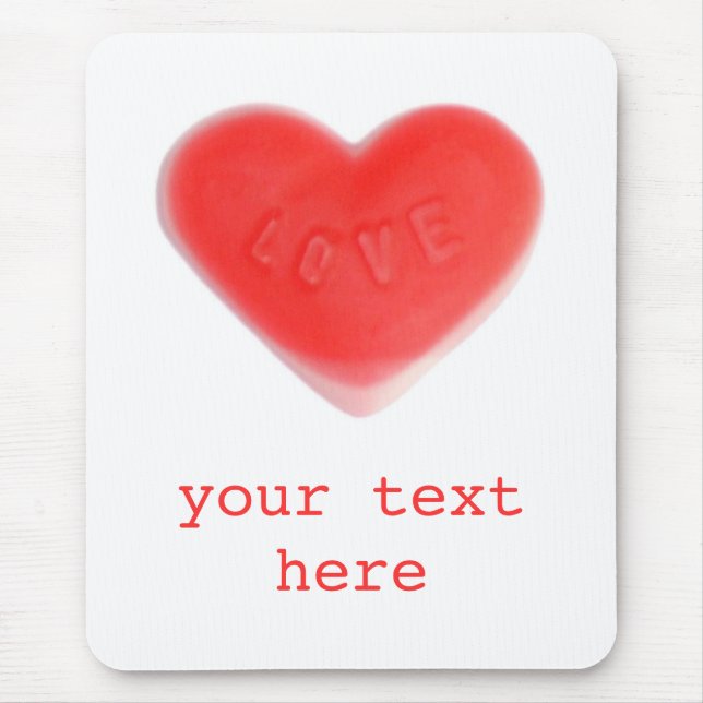 Sweet heart 'Your Text' mousepad (Front)