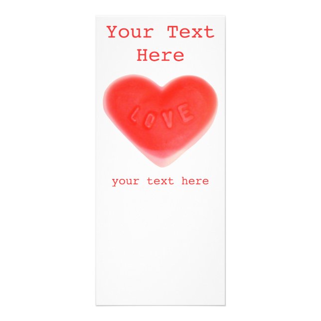Sweet heart 'Your Text' rack card (Front)