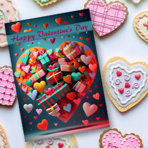 Sweet Hearts and Presents Valentine's Day Card