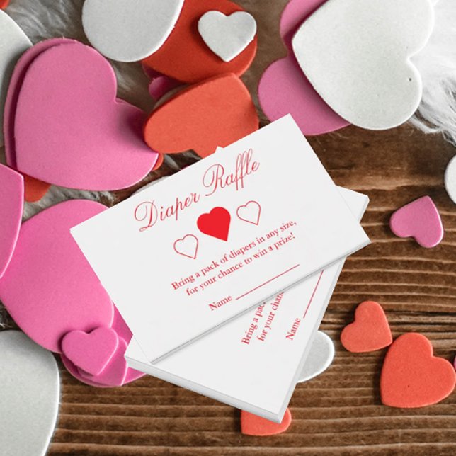 Sweet Hearts Baby Shower Diaper Raffle Enclosure Card (Creator Uploaded)