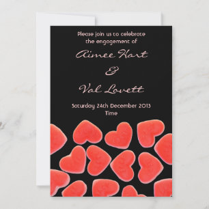 Sweet Hearts Black 'engagement party' invitation