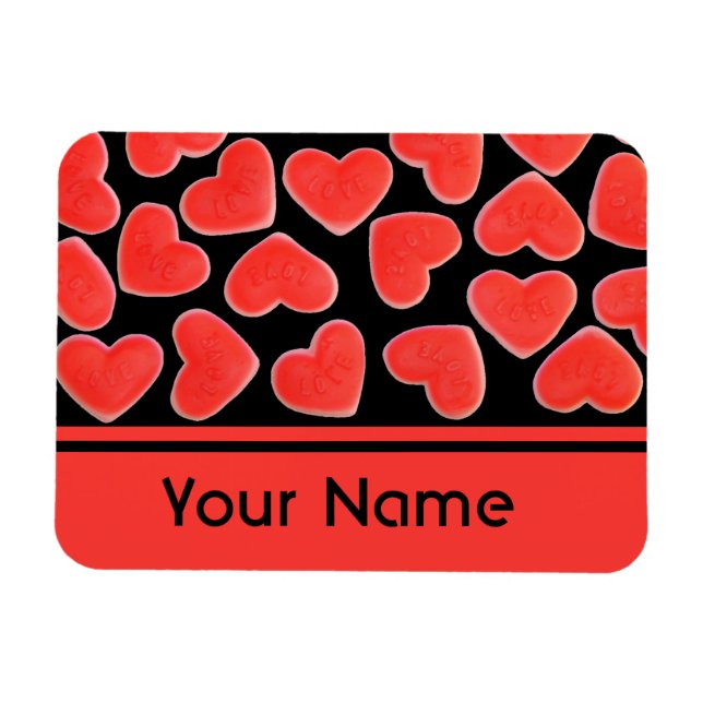 Sweet Hearts Black 'name' premium magnet (Horizontal)